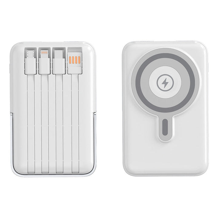 Portable power bank with integrated charging cables and MagSafe function Kalsten