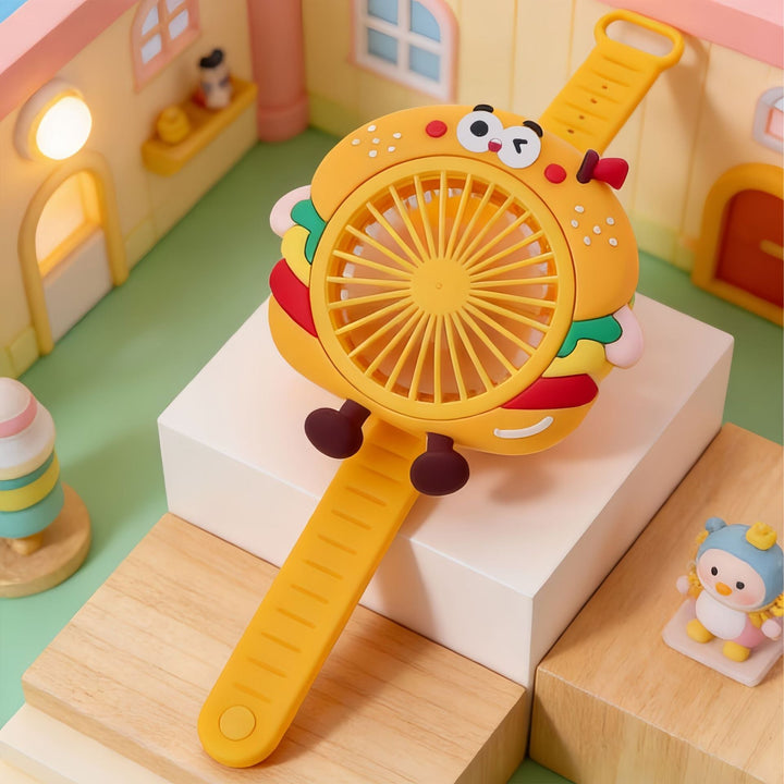Ladies Portable USB Hand Fan in Fun Fries Design Kalsten