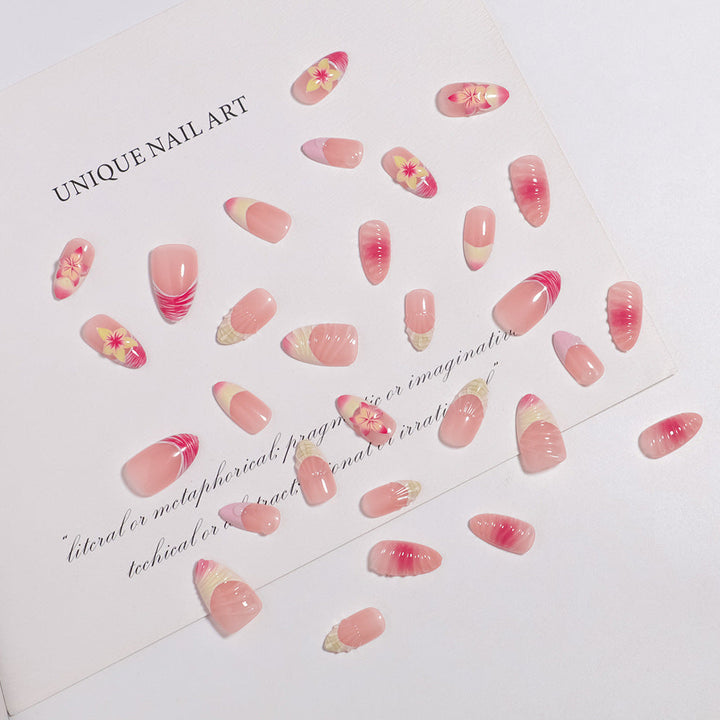 Elegant Floral-Themed Press-On Nail Set Kalsten