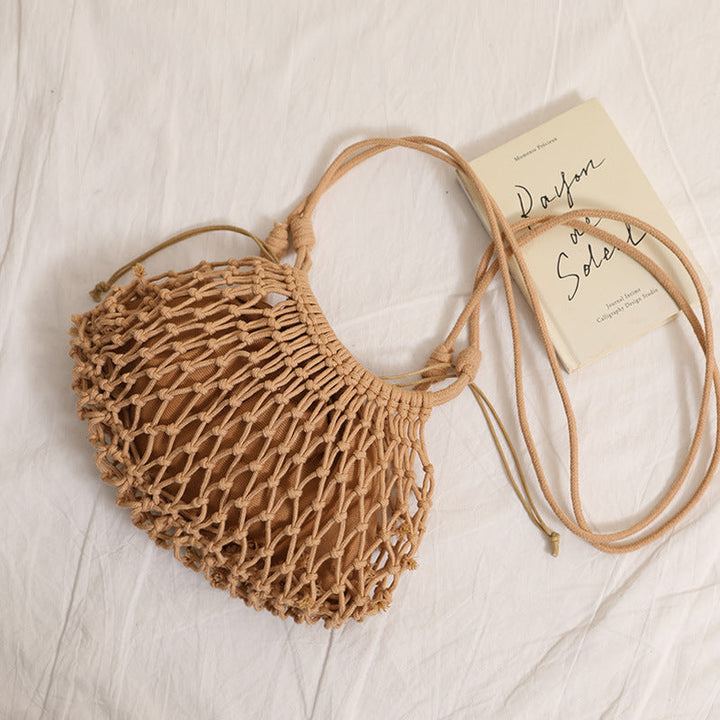 Fine macrame crossbody bag with reinforced carrying strap Kalsten