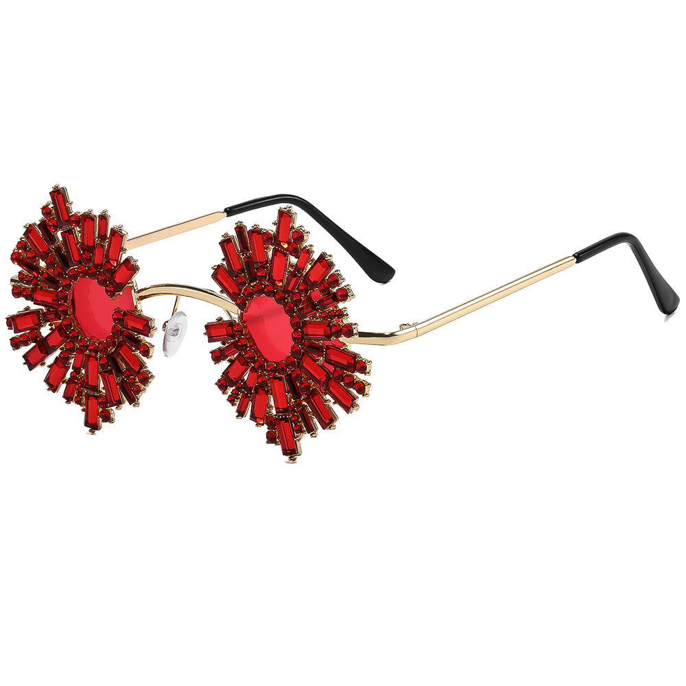 Ladies extravagant designer sunglasses with colorful crystal decoration Kalsten