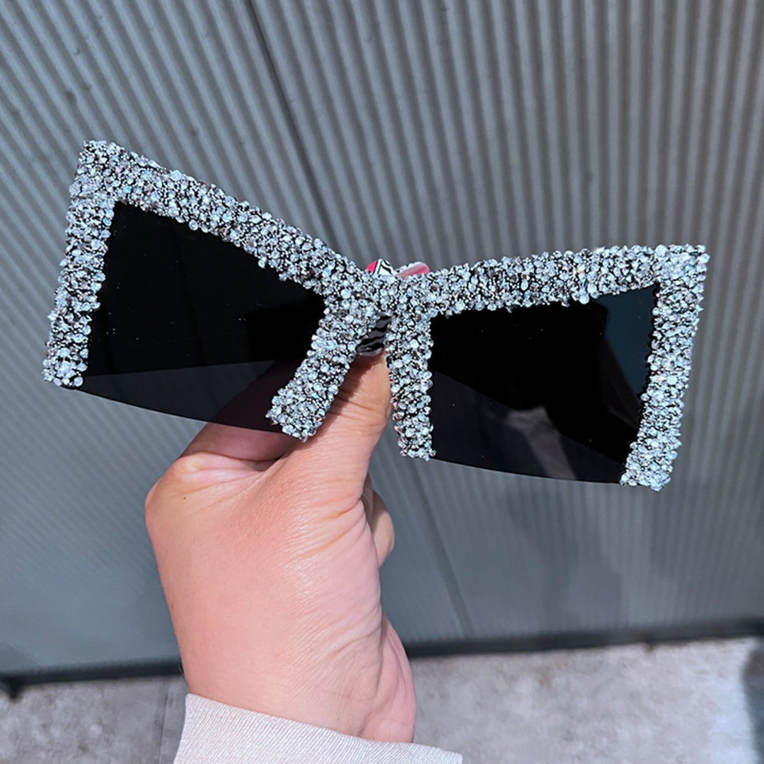 Women's Glamorous Oversized Sunglasses with Sparkling Crystal Frame Kalsten