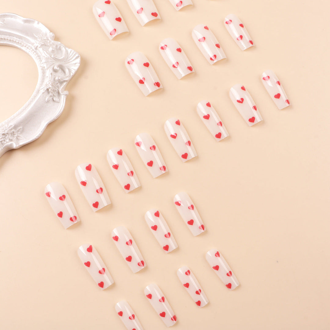 Artistic Heart-Themed Press-On Nail Set Kalsten