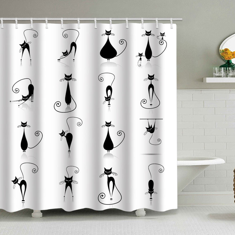 Artistic Dog Illustration Shower Curtain Kalsten