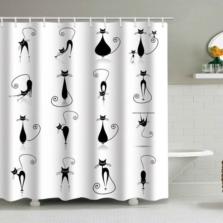 Artistic Dog Illustration Shower Curtain Kalsten