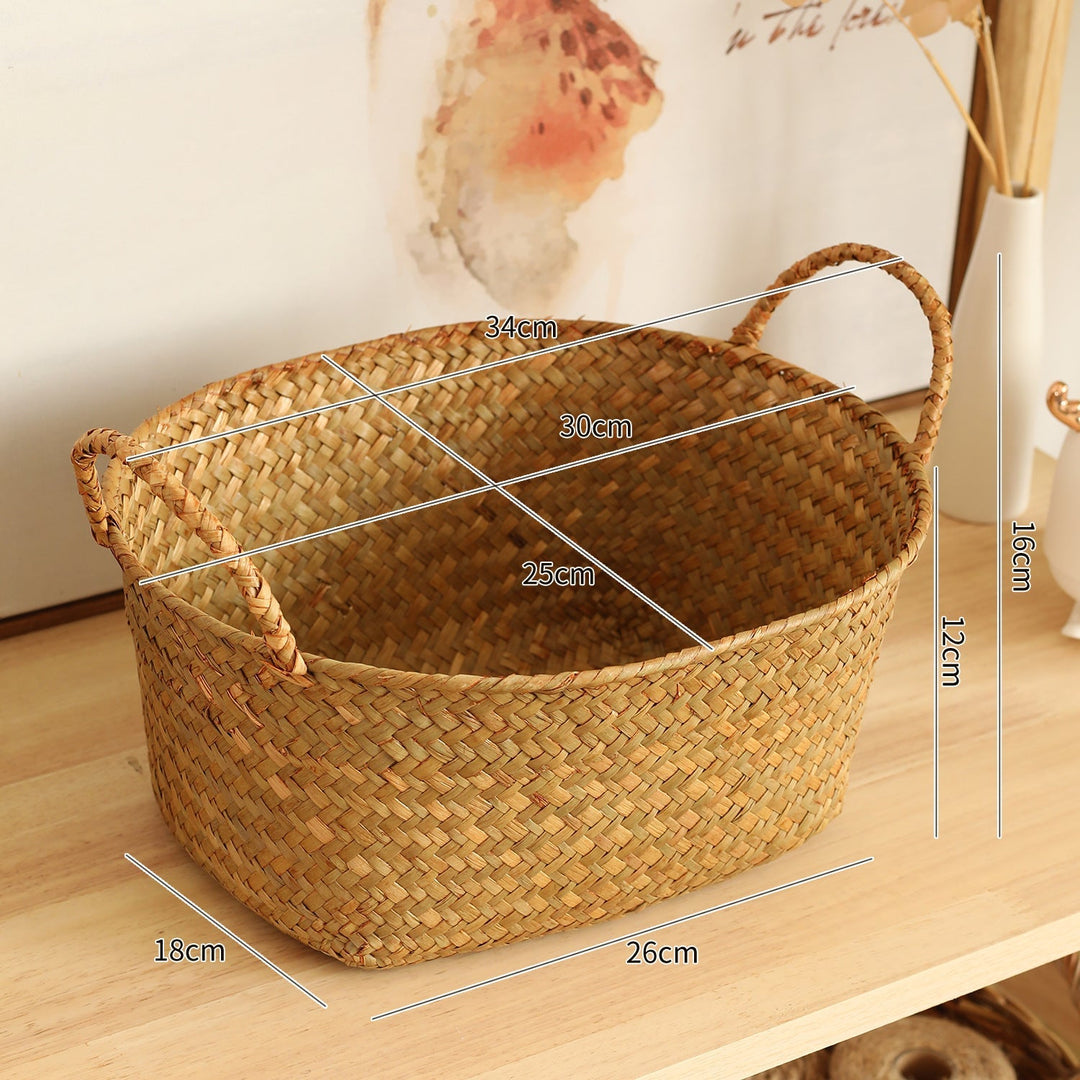 Artisan Woven Storage Basket with Handles Kalsten
