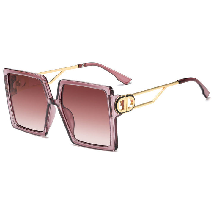 Women's oversized square sunglasses with elegant metal frame and polarizing lenses Kalsten