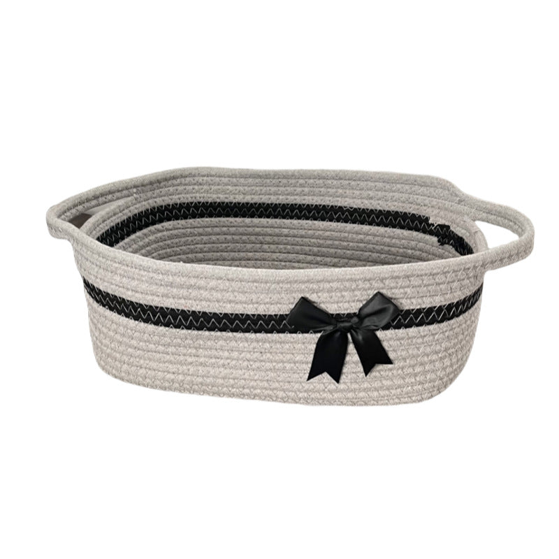 Women's decorative storage basket with bow accent Kalsten