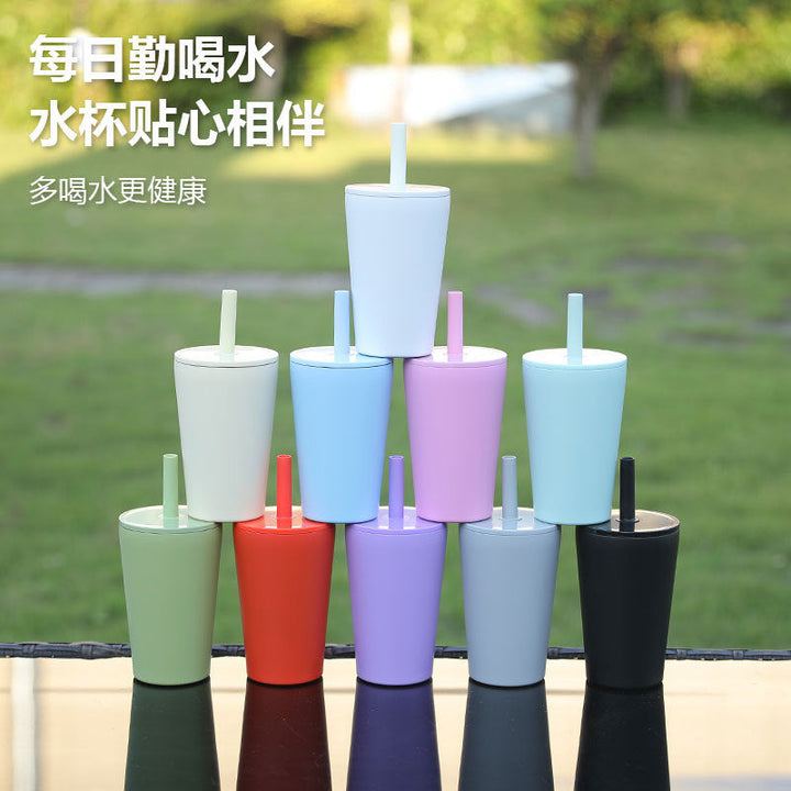 Unisex stylish to-go drinking cup with integrated straw Kalsten