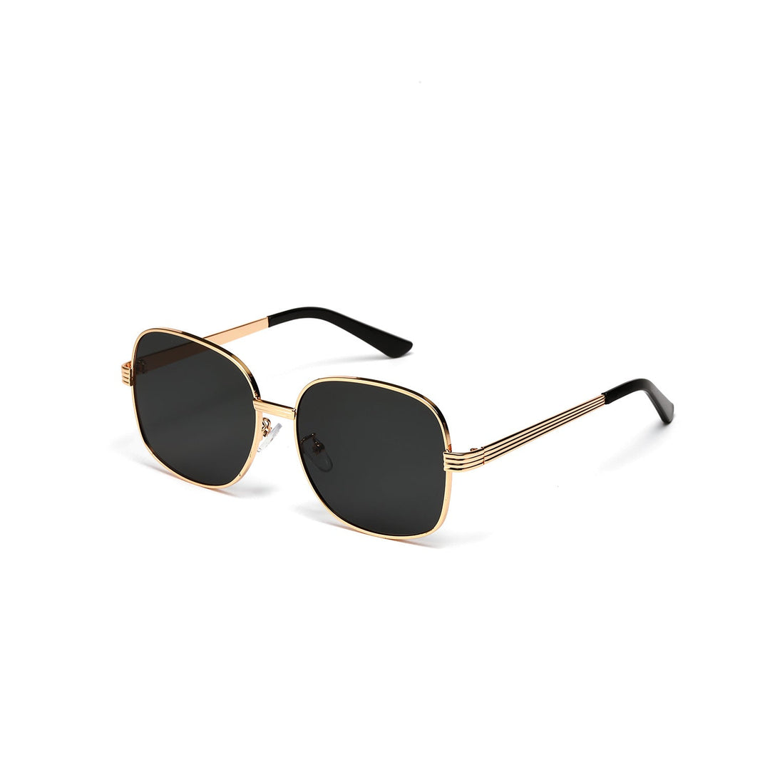 Ladies fashionable angular sunglasses with luxurious golden frame Kalsten