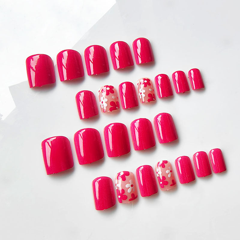 Artificial nails in playful flower pattern Kalsten
