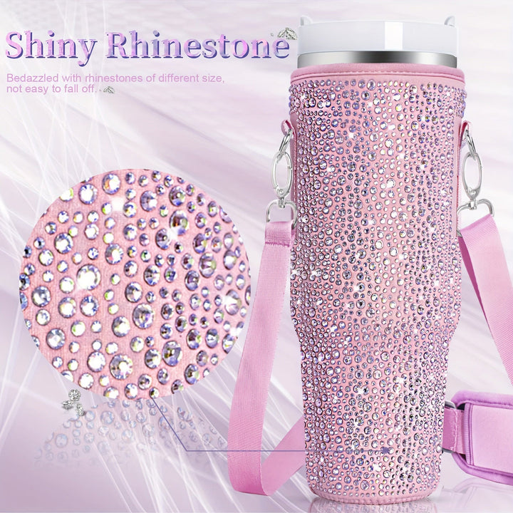 Ladies trendy and sparkling drinking bottle with shoulder bag Kalsten
