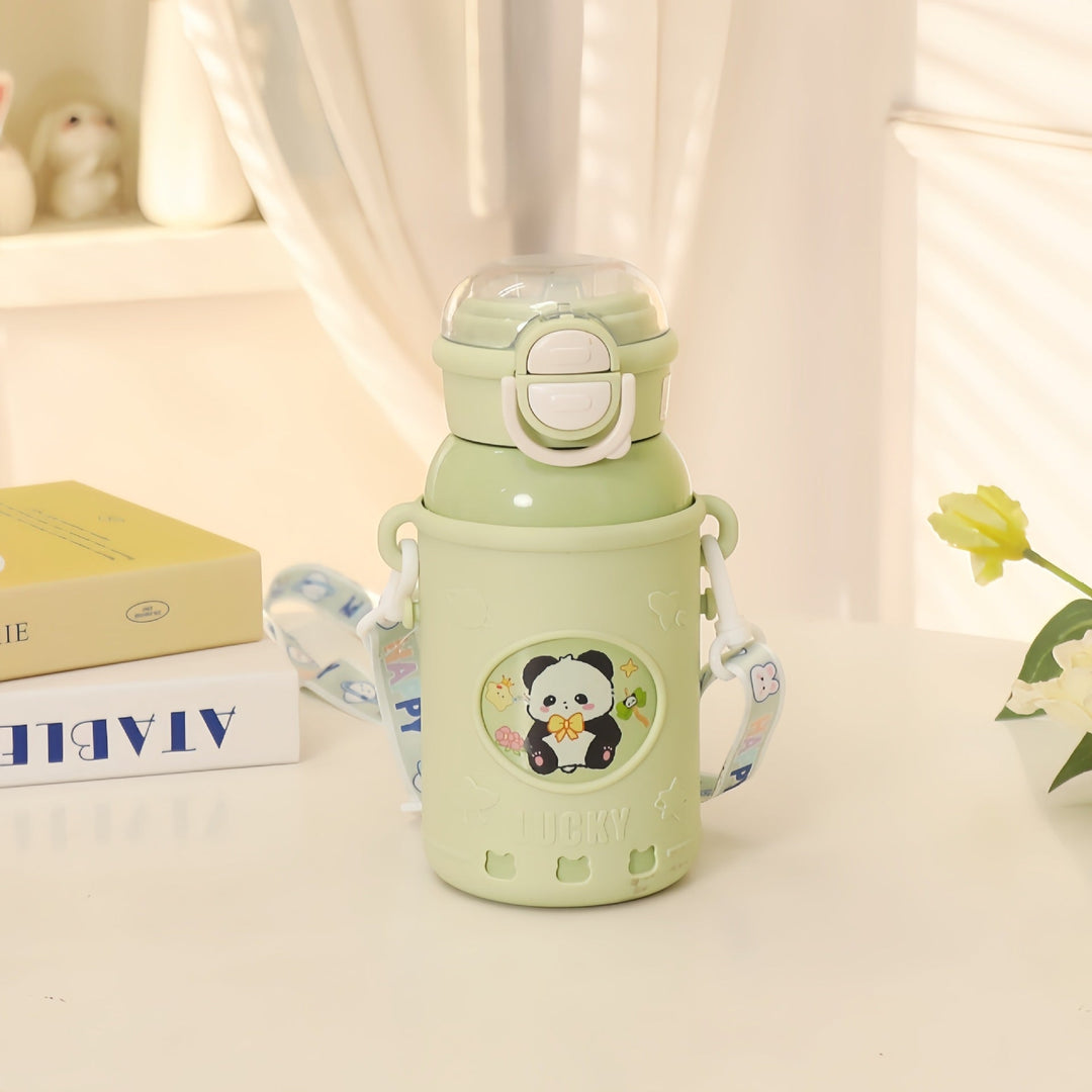 Ladies Insulated Drink Bottle with Practical Carry Strap and Cute Panda Design Kalsten