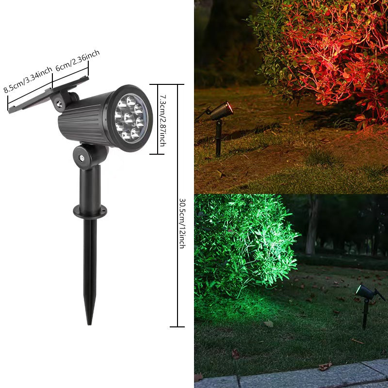 Adjustable Solar LED Garden Spotlight Stake With Swivel Head Integrated Solar Panel And Weatherproof Housing Kalsten