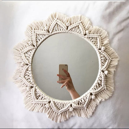 Decorative Macrame Wall Mirror Acalora