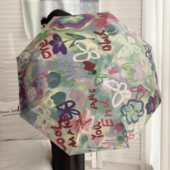 Ladies Foldable Rainbow Retouch Rain Umbrella Kalsten
