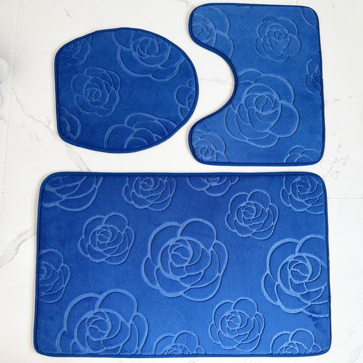Rose Pattern Bath Mat Set Kalsten