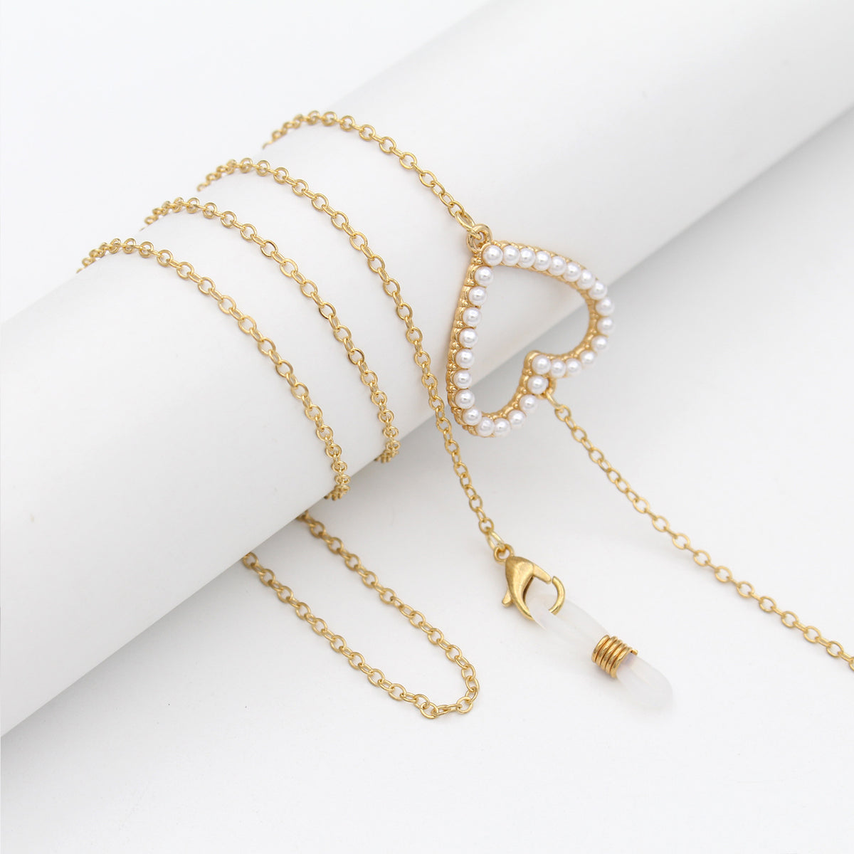 Elegant Pearl-Accented Eyewear Retainer Chain Acalora