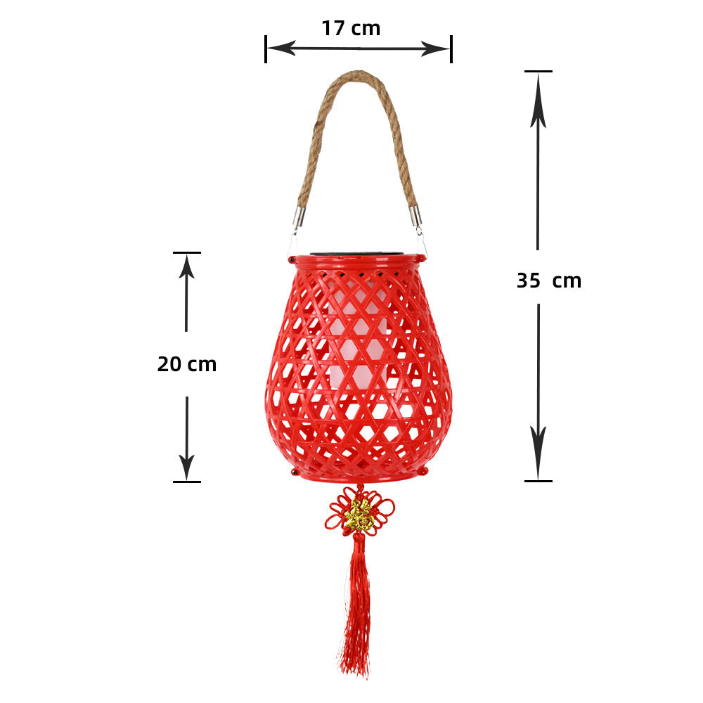 Decorative Woven Lantern With Rope Handle Kalsten