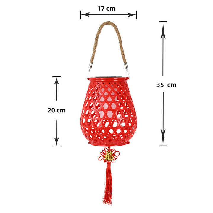 Decorative Woven Lantern With Rope Handle Kalsten