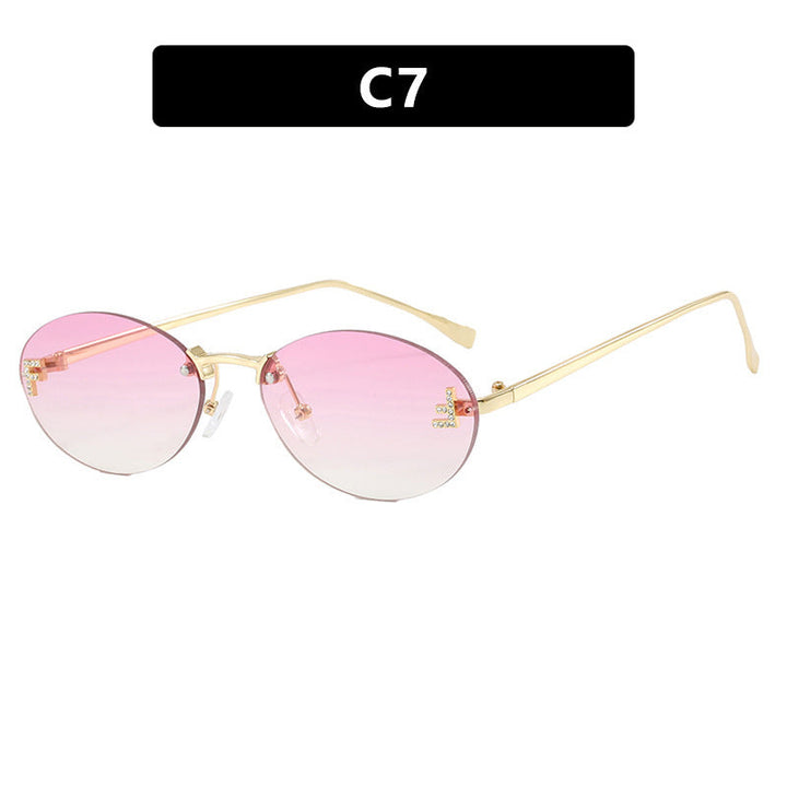 Women's fashionable sunglasses with elegant, round lenses and delicate metal frame Kalsten