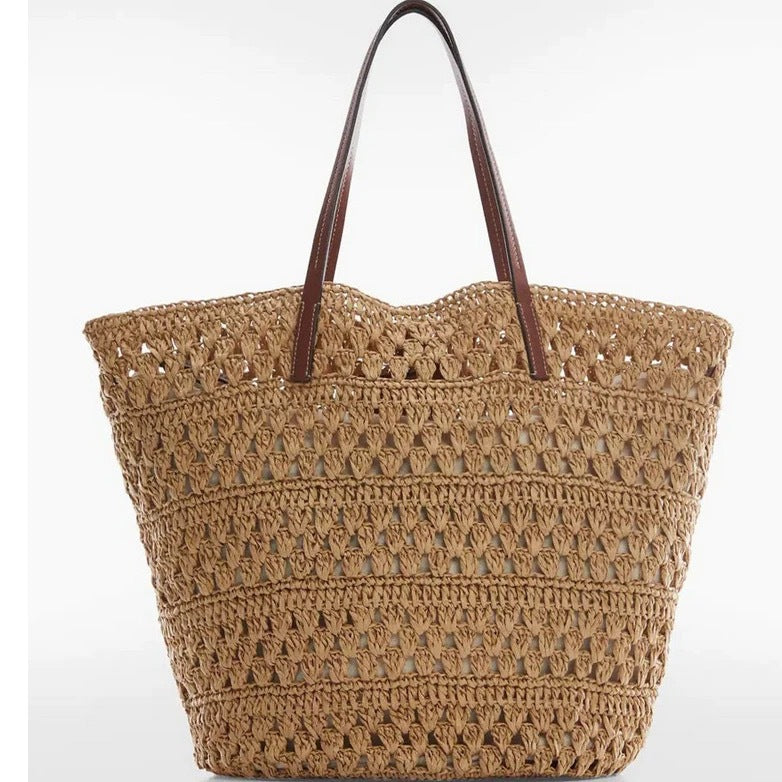 Large Basket Shopper Made of Handwoven Natural Material Kalsten