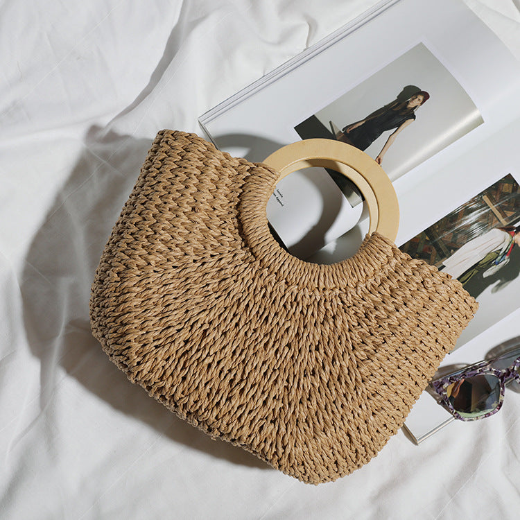 Handcrafted tote bag made from natural raffia Kalsten