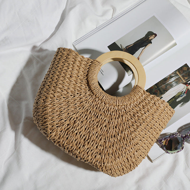 Handcrafted tote bag made from natural raffia Kalsten