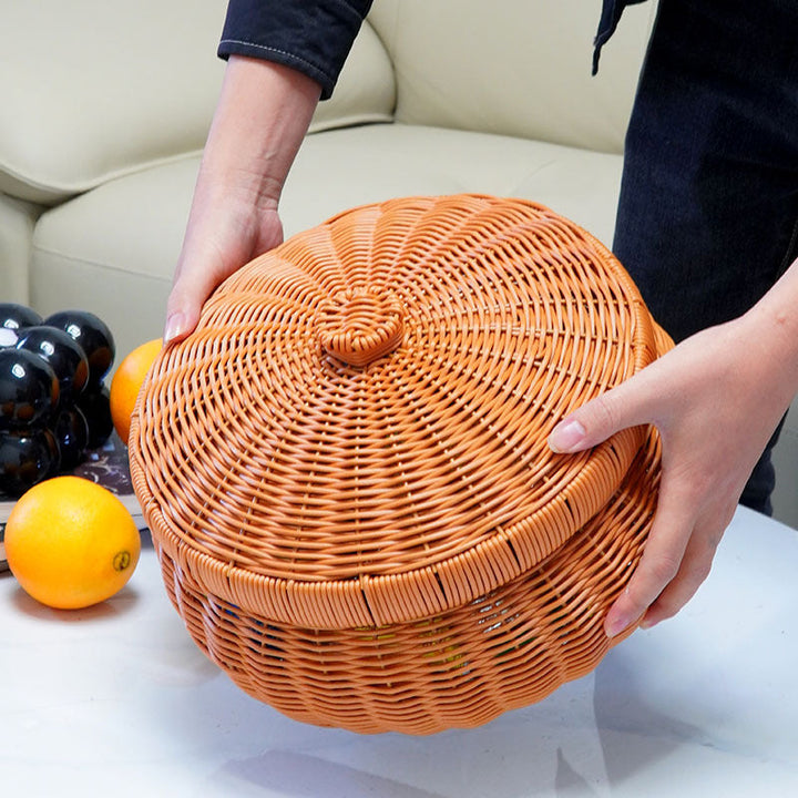 Women's Round Storage Basket with Lid Kalsten