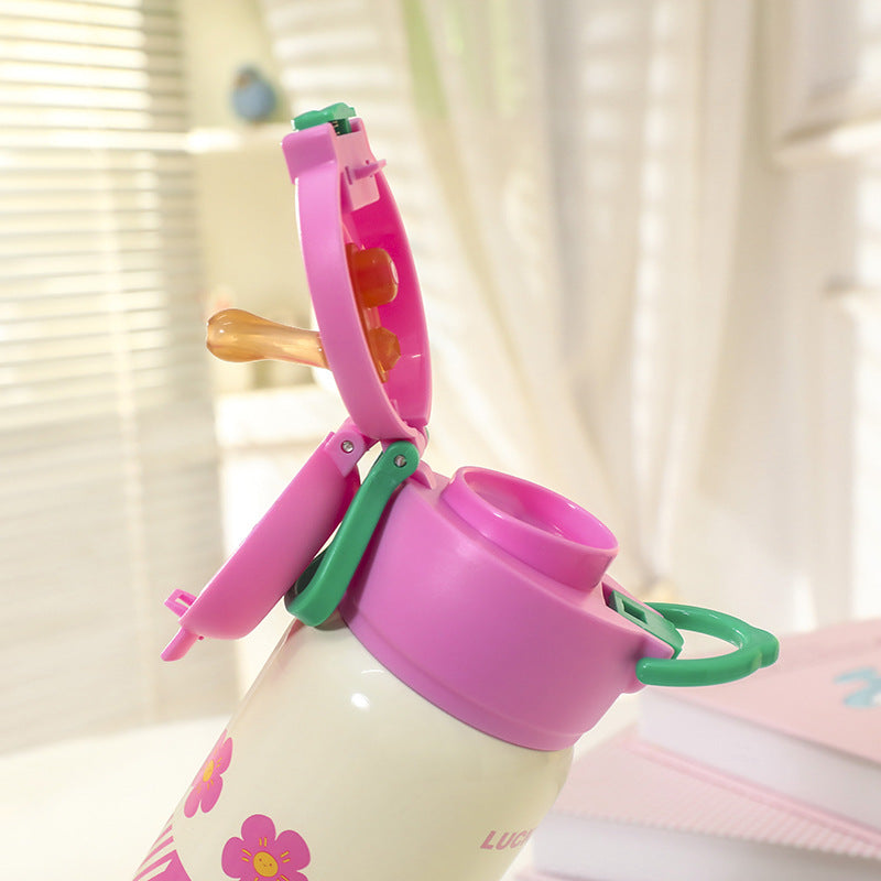Women's insulated drinking bottle with child-friendly design and practical carrying handle Kalsten