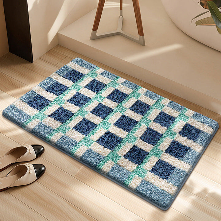 Soft Plush Checkered Bath Mat Kalsten