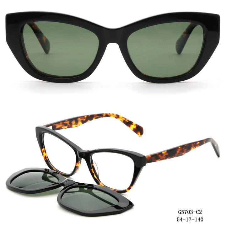 Women's Artfully Designed Cat-Eye Sunglasses with Removable Lenses Kalsten