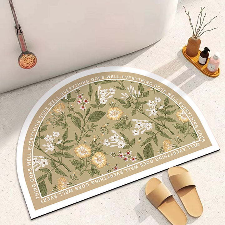 Decorative Half-Circle Bath Mat Kalsten
