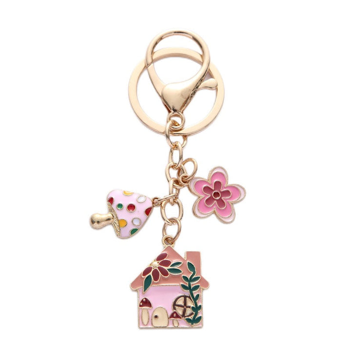 Keychain with Creative Flower and House Design Kalsten