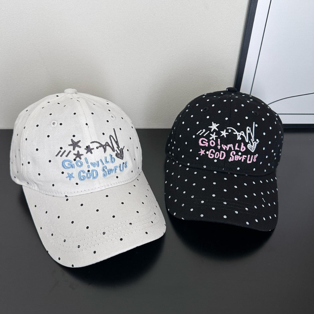 Women's Trendy Polka Dot Embroidered Baseball Cap Kalsten