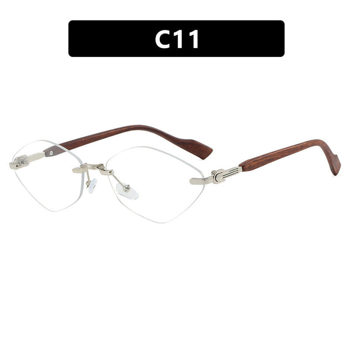 Women's geometric sunglasses with luxurious wooden arms and polarized lenses Kalsten