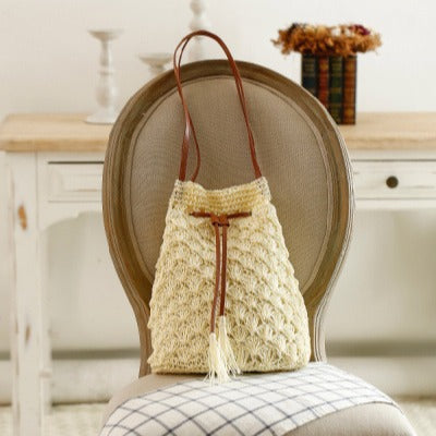 Trendy Bast bag with leather accents Kalsten