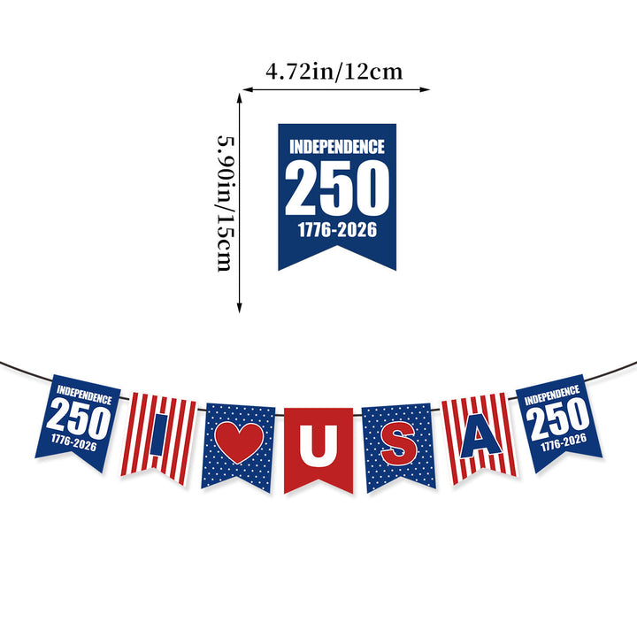 Unisex nan pennant string made of durable polyester with star and stripe motif for party decoration Kalsten