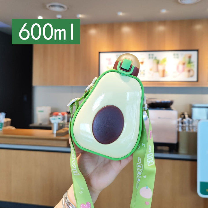 Women's creative avocado water bottle with carrying strap Kalsten