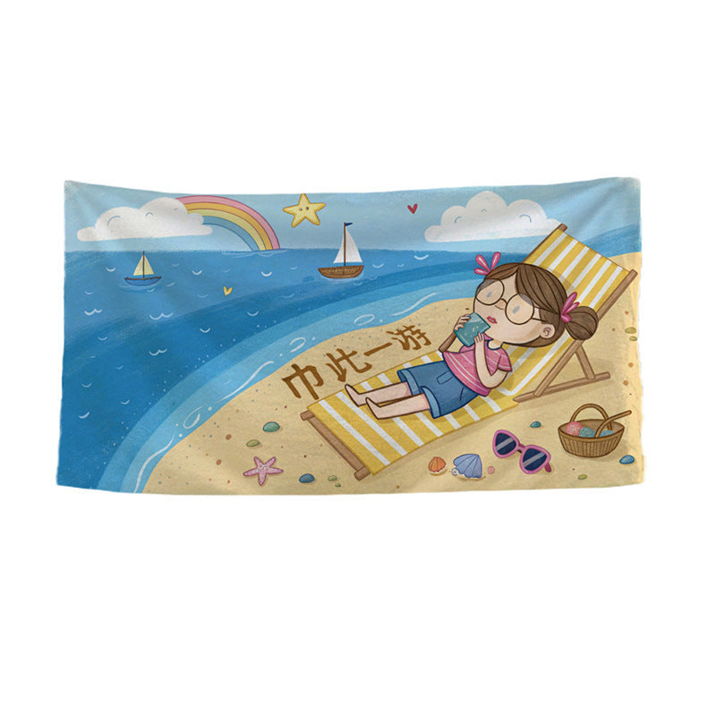 Women's beach towel with vibrant palm motif Kalsten