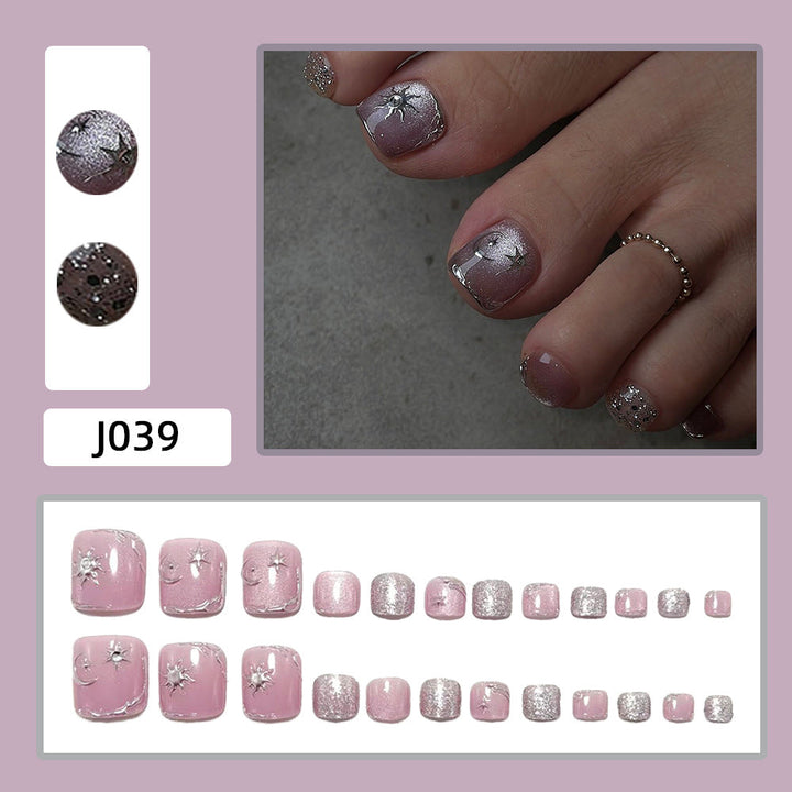 Nail art set with silver star and glitter accents Kalsten