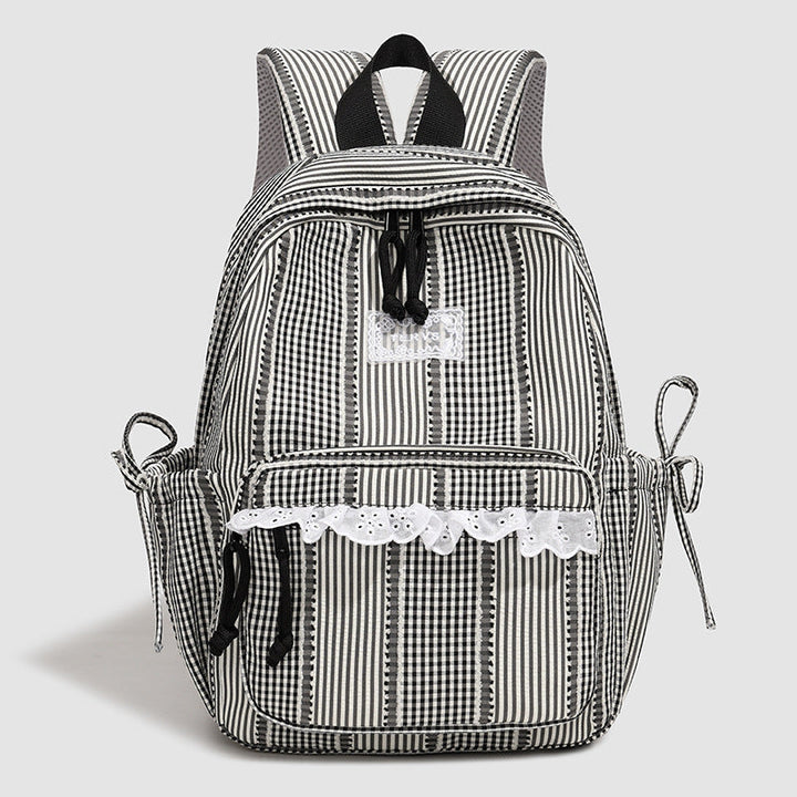 Casual Lace-Trimmed School Backpack