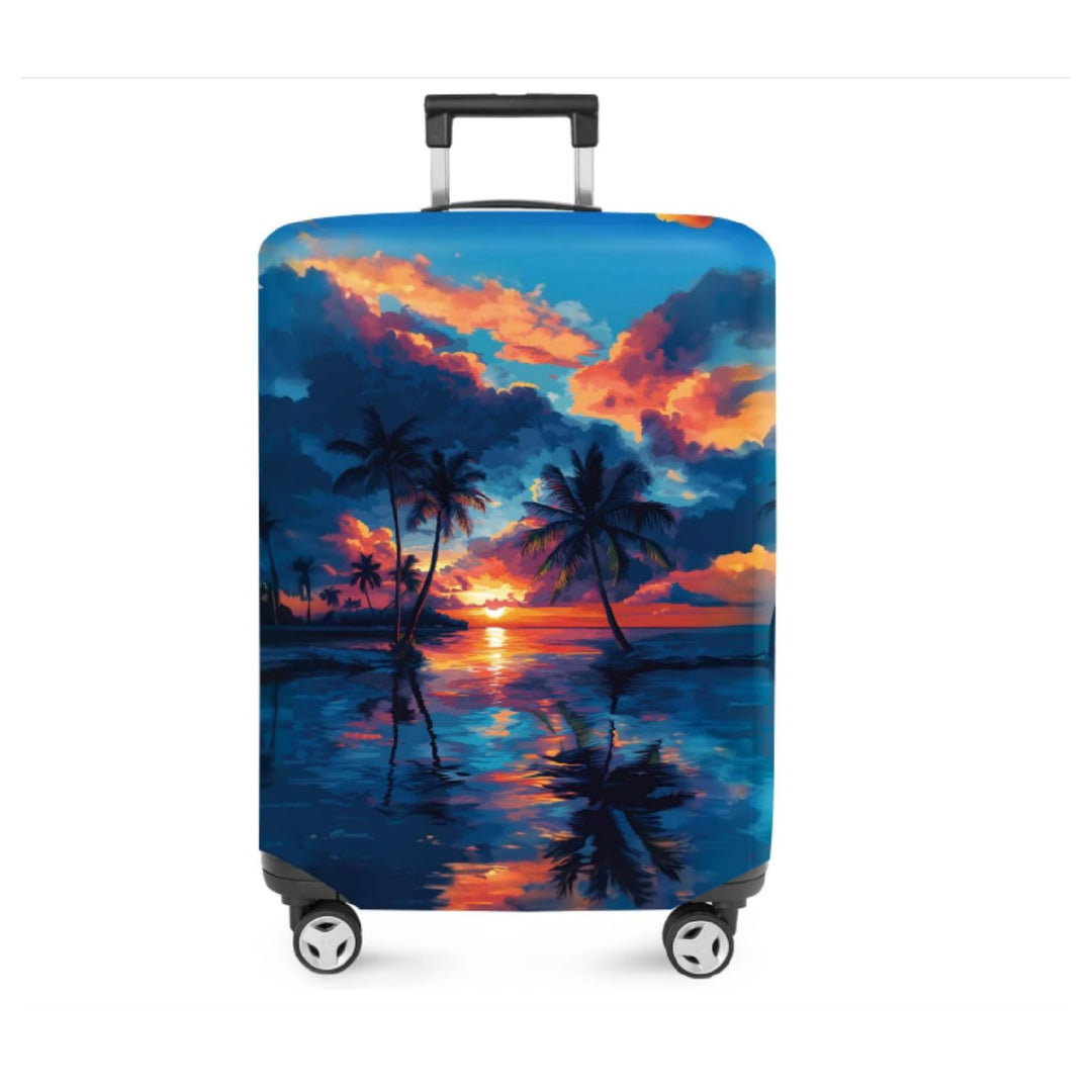 Unisex non-elastic suitcase cover with mandala motif, stretch protective cover for telescopic handle and wheels Kalsten