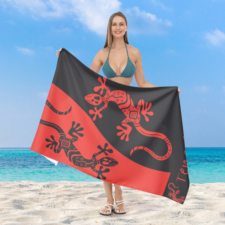 Beach towel with colorful gecko pattern Kalsten