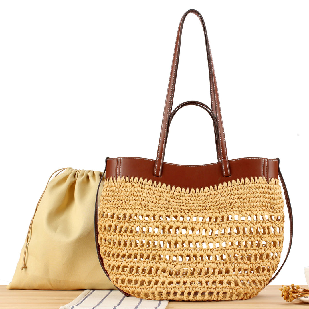 Braided Shoulder Bag with Elegant Leather Detail Kalsten
