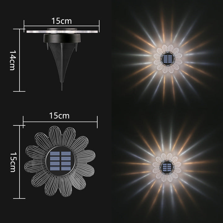 Decorative Solar Acrylic Petal Garden Stake LED Pathway Light Kalsten