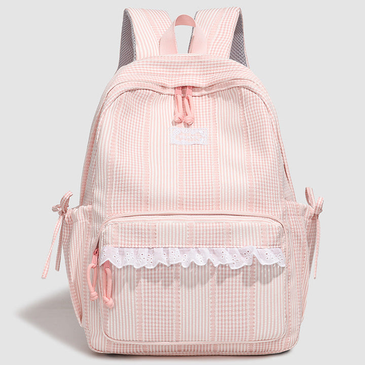 Casual Lace-Trimmed School Backpack