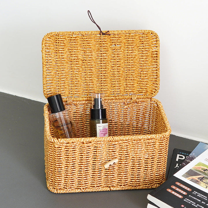 Women Large Storage Basket with Lid Kalsten