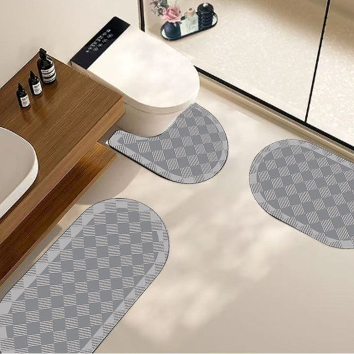 Elegant Textured Bath Mat Set Kalsten