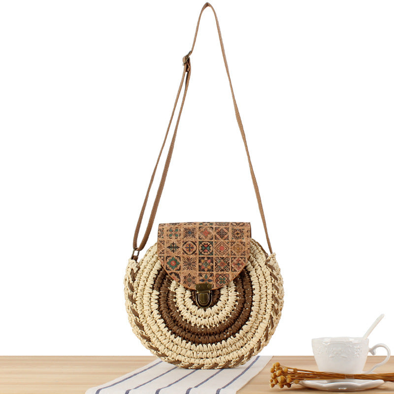 Round Bast Shoulder Bag with Unique Flap Closure Kalsten